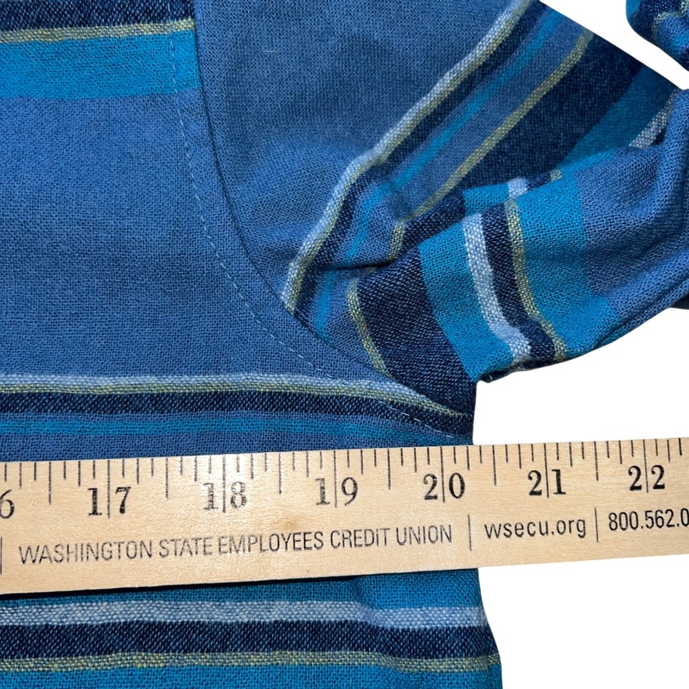 Pendleton Women's 100% Wool Boyfriend Zip‎ Up Hoodie Blue Stripes Size Medium - Picture 4 of 7
